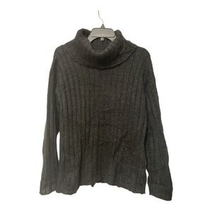 Jones New York Womens Mohair Sweater Black Loose Knit Cowl Neck Size Large